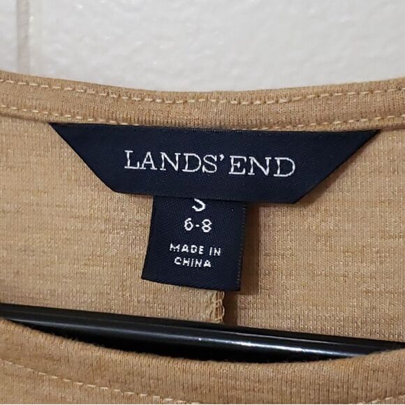 Lands End Striped three-quarter sleeve, navy tan cream colors size 6-8 - Picture 6 of 9